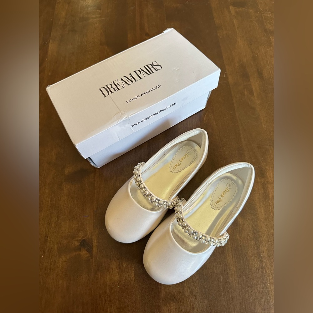 Girls Size 9 Shoes Wedding Holiday Christmas Birthday Party‎ Fancy White NEW